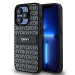 DKNY DKHCP15XPRTHSLK iPhone 15 Pro Max6.7" czarny/black hardcase Leather Mono Stripe & Metal Logo