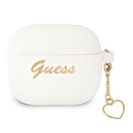 Guess GUA3LSCHSH AirPods 3 coverbiały/white Silicone Charm Heart Collection