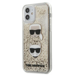 KARL LAGERFELD KLHCP12SKCGLGO IPHONE 12 MINI 5.4 "ZLOTY/GOLD HARDCASE LIQUID GLITTER KARL & CHUPETTE