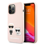 KARL LAGERFELD KLHCP13XSSKCI IPHONE 13 PRO MAX 6,7" HARDCASE JASNO RÓŻOWY/LIGHT PINK SILICONE KARL & CHOUPETTE