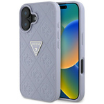 Etui Guess Hot Stamp 4G Pattern Triangle Metal Logo do iPhone 16 fioletowy