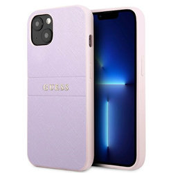 Guess GUHCP13SPSASBPU iPhone 13 mini5,4" fioletowy/purple Saffiano Hot Stamp & Metal Logo