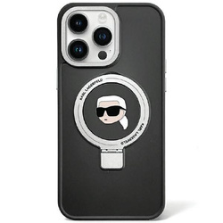 Karl Lagerfeld KLHMP15SHMRSKHK iPhone 15 6.1" black/black hardcase Ring Stand Karl Head MagSafe