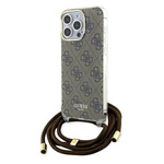 Guess GUHCP15XHC4SEW iPhone 15 Pro Max 6.7" brązowy/brown hardcase Crossbody Cord 4G Print