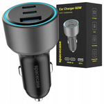 Spacecase Ładowarka samochodowa Car Charger 60W Triple Port C60ACC-12 black