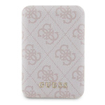 Guess Powerbank indukcyjny 15WGUPB5FP4EMGP 5000mAh różowy/pink 4G Leather Metal Logo MagSafe