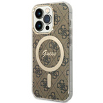 Guess GUHMP15LH4STW iPhone 15 Pro6.1" brązowy/brown hardcase IML 4G MagSafe
