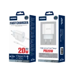 JELLICO ładowarka sieciowa AK200 PD 20W 1xUSB-C + kabel USB-C - USB-C Biały