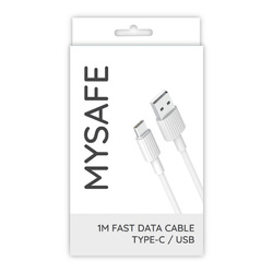 MYSAFE NB KABEL P156 TYP-C 1M BIAŁY QUICK CHARGE