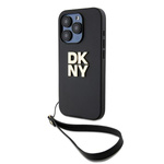 DKNY DKHCP15LPBSWSK iPhone 15 Pro 6.1"czarny/black hardcase Wrist Strap Stock Logo