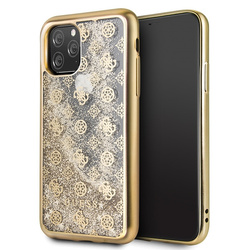 Guess GUHCN58PEOLGGO iPhone 11 Prozłoty/gold hard case 4G Peony Liquid Glitter