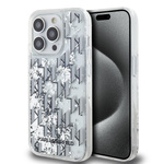 Karl Lagerfeld Liquid Glitter Monogram Gradient Case for iPhone 14 Pro White