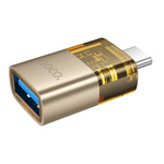 Adapter OTG USB C do USB A Hoco UA36B złoty
