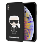 Karl Lagerfeld KLHCI65SLFKBK iPhone XsMax  hardcase czarny/black Silicone Iconic