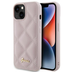 Guess GUHCP15SPSQSQSP iPhone 15 / 14 / 13 6.1" różowy/pink hardcase Quilted Metal Logo