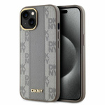 DKNY DKHMP14SPCPVSLE iPhone 146.1" beżowy/beige hardcase Leather Checkered Mono Pattern MagSafe