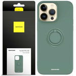 Spacecase Etui Silicone Ring iPhone 14 Pro Max dark green