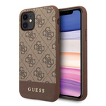 Guess GUHCN61G4GLBR iPhone 11 / Xr 6,1"brązowy/brown hard case 4G Stripe Collection