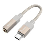Adapter AUX USB C (męski) do Jack 3,5 mm (żeński) Hoco UPA32C złoty