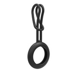 SILICONE ELASTIC CASE KEY RING PENDANT FOR APPLE AIRTAG LOCATOR BLACK
