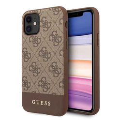 Guess GUHCN61G4GLBR iPhone 11 / Xr 6,1"brązowy/brown hard case 4G Stripe Collection