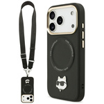 Etui Karl Lagerfeld Big Strap Choupette  Metal Logo MagSafe do iPhone 17 Pro czarny