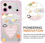 Etui iPhone 17 Pro Max Pnakqil, pastel heart, cute aesthetic vibes, kolorowe, różowe pudełko