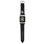 KARL LAGERFELD PASEK KLAWMOKHK APPLE WATCH 38/40/41MM CZARNY/BLACK STRAP SAFFIANO KARL HEADS