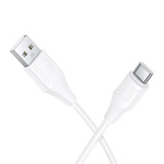 Kabel Silikonowy USB A do USB C Hoco 3A 1 m X124 biały