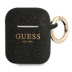 Guess GUA2SGGEK AirPods 1/2 coverczarny/black Silicone Glitter