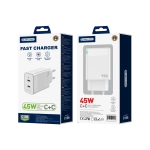 JELLICO wall charger C106 GaN PD 45W 2xUSB-C White