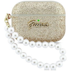 Etui Guess Glitter Pearl Strap do        AirPods Pro 3 złoty