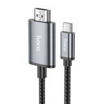 Kabel USB C do HDMI Hoco 4K 30Hz 2 m UA27 stalowy szary