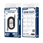 JELLICO kabel B27 USB-C - Lightning PD 30W 1M Czarny