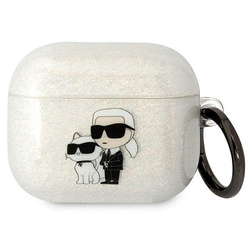 Karl Lagerfeld KLA3HNKCTGT Airpods 3 cover transparent Gliter Karl&amp;Choupette