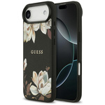 Etui Guess Grained Flowers Classic Logo  MagSafe do iPhone Air czarny
