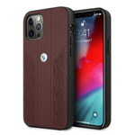 Etui BMW BMHCP12MRSPPR iPhone 12/12 Pro6,1" czerwony/red hardcase Leather Curve Perforate