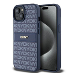 DKNY DKHCP15SPRTHSLB iPhone 15 / 14 / 136.1" niebieski/blue hardcase Leather Mono Stripe & Metal Logo