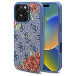 Guess GUHMP16LP4ROPEMCB iPhone 16 Pro    6.3" niebieski/blue hardcase 4G Flowers Print MagSafe