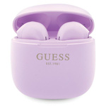 Guess słuchawki Bluetooth GUTWST26PSUTWS + stacja dokująca fioletowy/purple Classic EST Logo