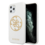 Guess GUHCN65TPUWHGLG iPhone 11 ProMax biały/white hard case Glitter 4G Circle Logo