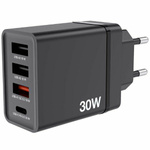 Verbatim Ładowarka sieciowa 30W 3xUSB-A/USB-C PD 3.0 CHR-30EU2 czarny/black 49700