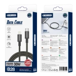 JELLICO kabel B28 USB-C - Lightning PD 30W 1M Czarny