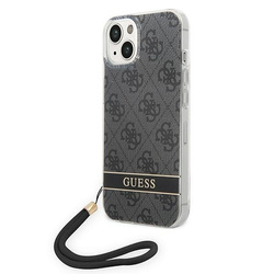 Guess GUOHCP14MH4STK iPhone 14 Plus/ 15 Plus 6.7" czarny/black hardcase 4G Print Strap