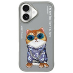 Nimmy etui iPhone 16 6.1" szary/gray      Glasses Cool Cat