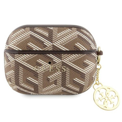 Guess GUAPPGCE4CW AirPods Pro coverbrązowy/brown GCube Charm