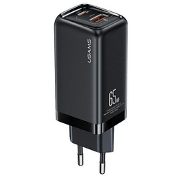 USAMS ŁAD. SIEC. 1XUSB-C+1XUSB T47 65W PD FAST CHARGING SUPER SI CZARNY /BLACK CC153TC01 (US-CC153)