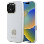 Guess GUHCP16XM4DGPH iPhone 16 Pro Max   6.9" biały/white hardcase Silicone Logo Strass 4G