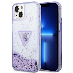 Guess GUHCP14MLFCTPU iPhone 14 Plus / 15 Plus 6.7" fioletowy/purple hardcase Liquid Glitter Palm Collection