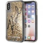 KARL LAGERFELD HARD CASE SIGNATURE LIQUID GLITTER SEQUINS KLHCPXTRKSIGGO IPHONE X / XS ZŁOTY